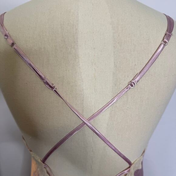 Bali Studio Collection Pink Satin Lace Slip Dress Nightgown Size L - Picture 6 of 11
